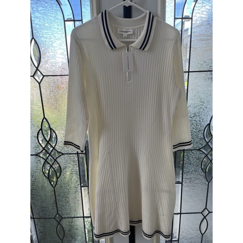 Lucky Brand Women's Knee Length Sporty Shirt  Dress Ivory/ White Size  XL - Picture 2 of 5